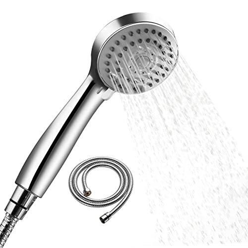 HUCKLE Ducha, Teleducha, Desmontable Con Ahorro De Agua, 3 Modos De Chorro, Teleducha Universal Redonda Con Masaje, Ducha De Alta Presión con flexo de 1,5 m Cover
