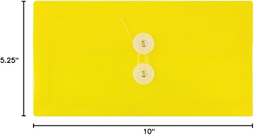 Vista 365 de Sobres de plástico con botón y cuerda, Variados Paquete de 6 colores surtidos