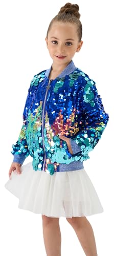 Image of 2Bunnies Girl Ombre Pastel Gradient Shimmer Sparkle Colorful Sequin Bomber Jacket
