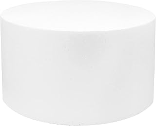 O'CREME Polystyrene Dummy Cake Decorating Display for Baked Goods Bakery Supplies Round Shape (8” Diameter x 6” High)