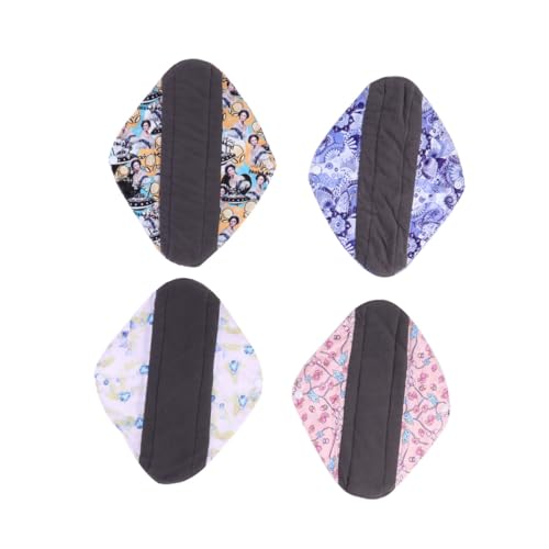 FOMIYES 4 Compresas Menstruales Reutilizables De Carbón De Bambú Tamaño L, Toallas Sanitarias Lavables, Alta Absorción, Protección Ambiental, Para Cuidado Femenino En Periodo Menstrual