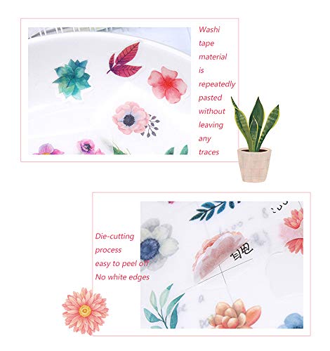 Molshine WT-347-2 12Sheets (About 300Pieces) Die-Cutting Stickers–Plant Flower Watercolor Series Decals thumb #2