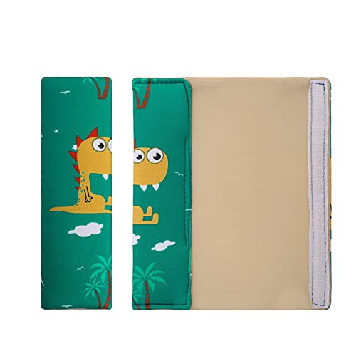 Image of Baby Seat Belt Strap Cover, 2 Pcs Kids Car Seat Belt Cushions Pads, Shoulder Strap Protectors for Girls Boys (Dinosaur 6A)