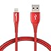 Produktbild Amazon Basics - Lightning-auf-USB-A-Kabel, doppelt geflochtenes Nylon-Verbindungskabel, Premium-Kollektion, 0,9 m, 2 Stück , Rot