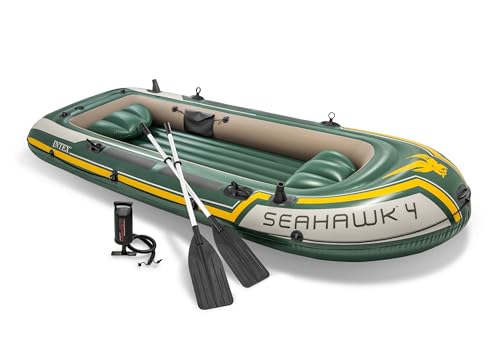 INTEX 68351EP Seahawk 4 Inflatable Boat Set: Includes Deluxe 54in Boat Oars and...