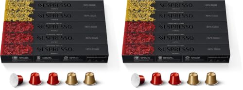 Nespresso Capsules Original Line, Variety Pack, Napoli and Venezia Espresso Coffee, 50 Count Espresso Coffee Pods (Pack of 2)