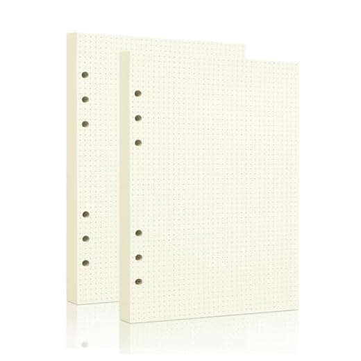 A5 Punktrasterpapier, 100 g/m², gepunktetes Nachfüllpapier für 6-Ring-Binder/Planer/Tagebuch/Malerei, gepunktete Seiten, 160 Blatt/3200 Seiten, beige Punktraster - 160 Blatt, A5)