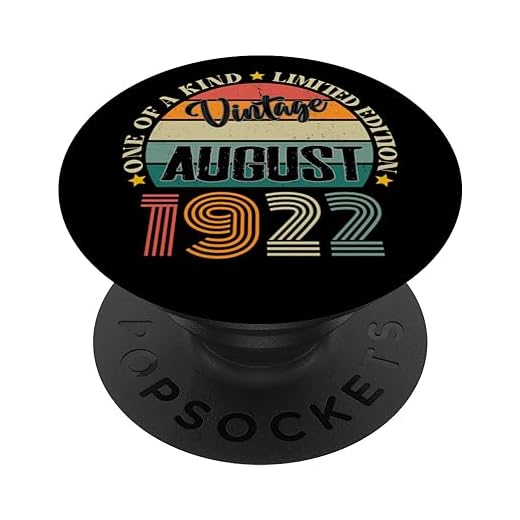 102 Años Vintage Agosto 1922 Cumpleaños 102 Retro PopSockets PopGrip Intercambiable