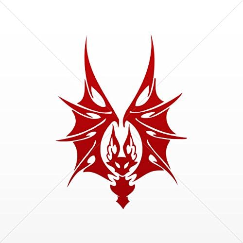 Miniatura 1 de Calcomanía de murciélago tribal pista iterativa evolución roja oscura (5 x 3,8)