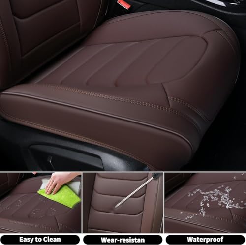 Image of FLORICH Seat Covers Full Set, Leather Seat Cover, Front and Rear Seat Covers 5 Seats, Waterproof Car Seat Cushion Protector Accessories for Sedan SUV Pick-up Truck(Coffee, Full Set)