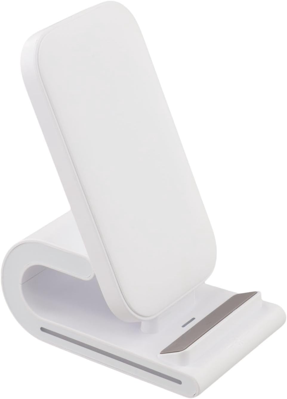 15W Fast Wireless Charger Stand 2-in-1 with Touch Night Light for iPhone, Multi-Function Charging Station for Desk Bedside, ABS Material(White)