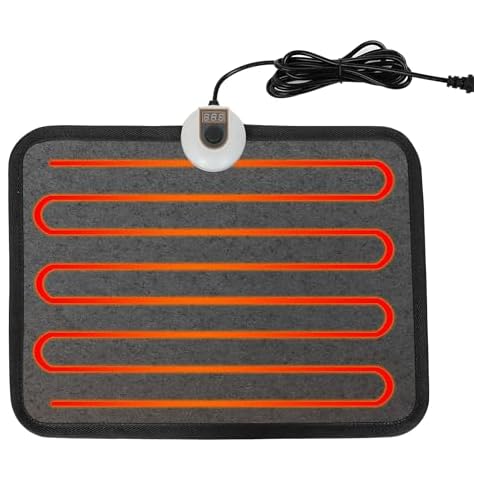 LALOSHI Heated Floor Mat Under Desk for Foot Warmer - 7 Temp Settings & 55w Heating Pad - Heated Feet Rest for Home Office Desk,Energy Saving Feet Warmers for Home/Work/Office - Black Cover