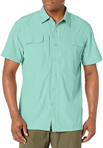 Little Donkey Andy Men's Upgraded Lightweight Short Sleeve Shirt Quick Dry Shirt for Hiking Travel, UPF50 Beveled Glass 4X