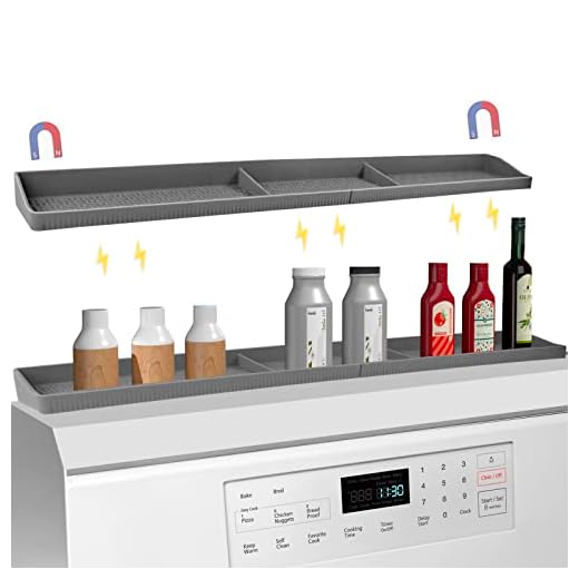 Lemasa Kitchen Shelf for Stove 30" Length,Silicone Material Magnetic Shelf Over the Stove for Kitchen Stove with Easy Installation,Enhanced Magnetic Stove Top Shelf Kitchen Spice Rack Organizer