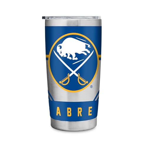 Rico Industries NHL Hockey Buffalo Sabres 20oz Stainless Steel Tumbler with Lid - Great For Coffee, Tea, Water or Cocktails