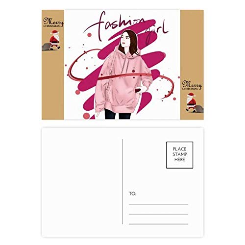 Cartes postales de remerciement motif fille imprimées sur papier cartonné rigide