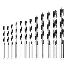 Brad Point Wood Drill Bit Set, 12Pcs Metric Drill Bit Set with Double Flutes Design for Carpenter Woodworking and All Types of Wood 3mm - 12mm