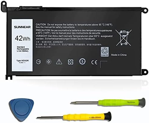 WDX0R WDXOR Laptop Battery for Dell Inspiron 13 5368 5378 5379 7368 7378 14 5468 7472 15 3585 5565 5567 5570 5578 7573 7580 7569 7570 17 5767 5770 3781 Latitude 3480 3580 3189 3379 P66F P58F P32E P35E