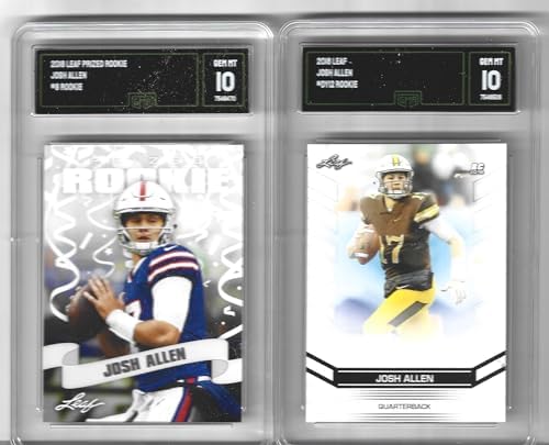Graded Gem Mint 2018 Josh Allen Leaf 2 Rookie Card Lot Gma 10 Bil...