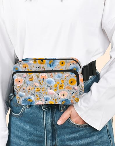 Image of Flower Fanny Pack for Women Belt Bag Fashion Everywhere Waist Pouch Lightweight Crossbody Bags with Adjustable Strap