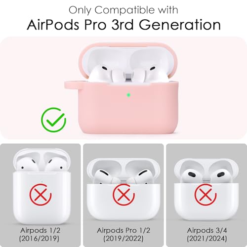 Image of Filoto for AirPods Pro 3 Case (2025), Soft Silicone Protective Case Cover Compatible with Apple AirPods Pro 3rd Generation with Beaded Bracelet Keychain Accessories for Women Pink