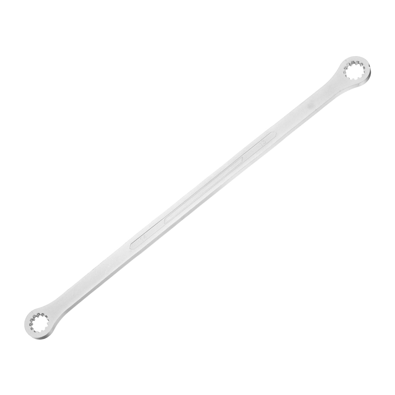 sourcing map Double Head Box End Wrench 14 x 15mm 45# Steel Nickel Plating 0 Degree Offset Extra Long Box End Spanner Hand Tool with 12 Tooth for Automotive Repair Maintenance Mechanical