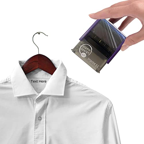 Clothing Marker Rubber Stamp- Personalised Name, 1 Line of Text- for Fabric Textile- Ideal for School Uniforms- Machine Washable - Black