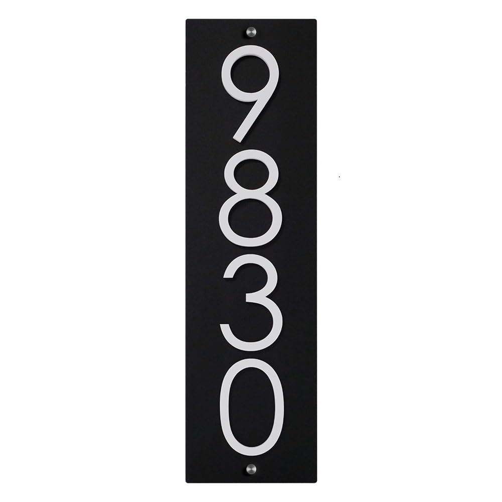 Custom Address Plaque- 3D Acrylic Large House Numbers Sign for Outside, 5mm Thick Modern Address Plaque with Raised Numbers- Personalized Address Sign in Vertical and Horizontal, Waterproof Matte Finish Door Number Sign for Outdoor Home Use