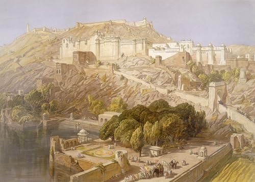Pintura decorativa en lienzo William Simpson de la India antigua 60x90cm