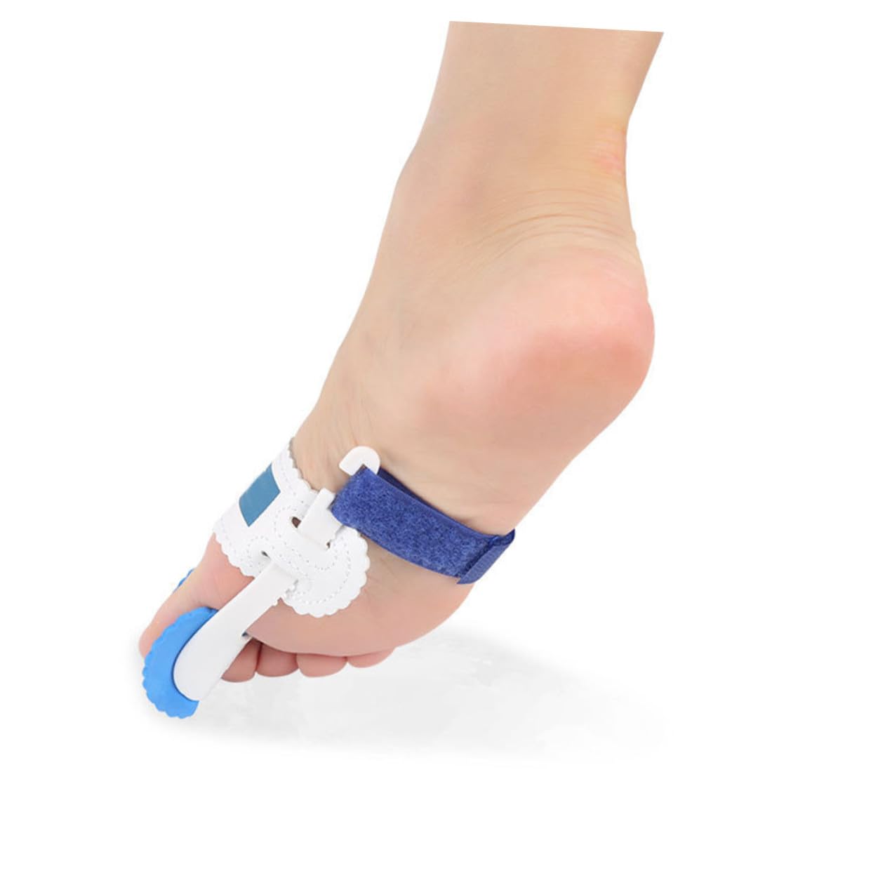 NOLITOY 2pcs Toe Straightener Orthotic Toe Separator Night Use Foot Thumb Corrector Ergonomic Design Comfortable Fit Blue White Packaging
