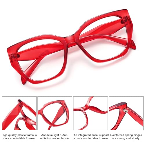 Image of MEETSUN Blue Light Blocking Glasses for Women Trendy Cat Eye Frame