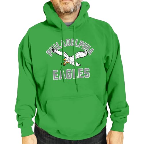 Team Fan Apparel NFL Adult Unisex Retro Gameday Ultra Soft Fleece Hooded Sweatshirt, Officially Licensed Football Hoodie (Philadelphia Eagles - Kelly Green, X-Large)