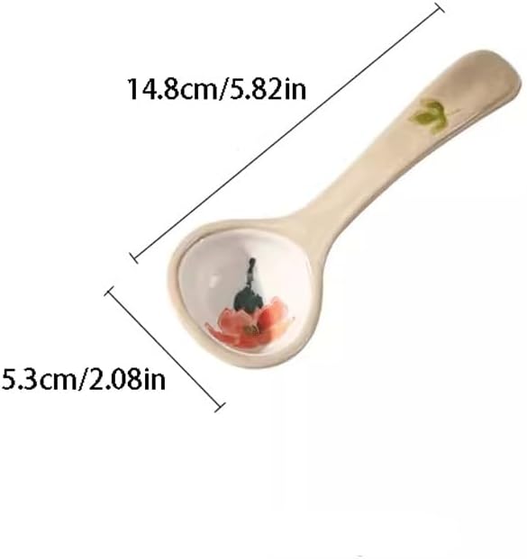 Spoons,soup spoons,Spoons for Cooking Kitchen Ceramic Spoon Household Soup Spoon Long Handle Small Spoon Large Simple Round Spoon Table Spoon Dessert Spoon Dinner Spoon Teaspoons, White