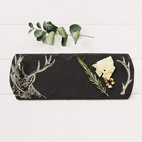 Just Slate JS/ST/SS/UB Small Stag Serving Tray, Black