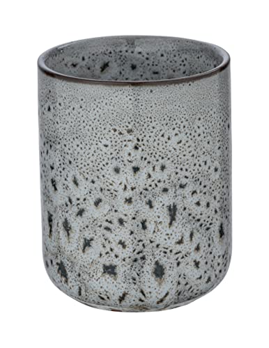 WENKO Zahnbürstenhalter Oviedo aus hochwertiger Keramik, spezielle Glasurverfahren Sorgen für Einzigartigkeit in Farbe und Muster, jeder Zahnbecher EIN Unikat, Ø 7,5 x 9,5 cm, Mehrfarbig