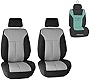 FH Group Car Seat Covers Ultra-Flex Waterproof Seat Cover Neoprene Front Pair Set Gray Seat Covers, Airbag Compatible with Gift Universal Fit Interior Accessories for Cars Trucks and SUVs
