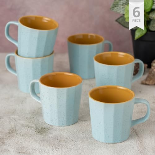 Image of Clay Craft Fine Ceramic Armada Coffee Mug Set of 6, Cups for Tea & Coffee, Mug Set, Gift Set, Elegant Design for Home and Kitchen and Can Be Gifted to Your Loved Ones On Any Occassions