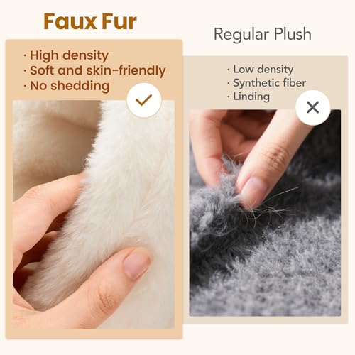 ULTRAIDEAS Women's Fuzzy Fur Cozy Warm House Slippers - Winter Indoor Bootie Slippers for Bedroom Home, Comfy Memory Foam Vegan Mujer Pantuflas4