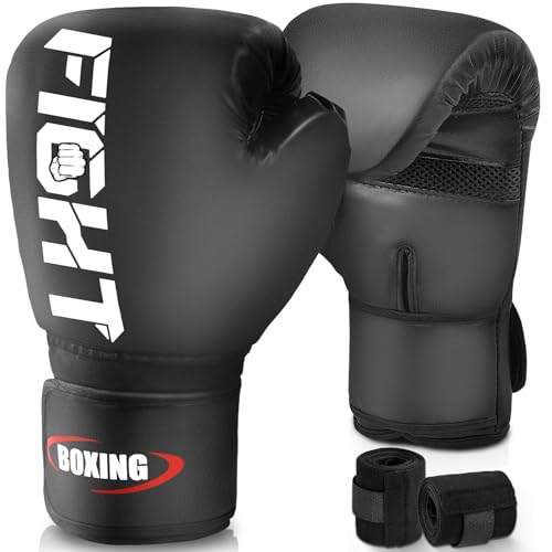 JUOIFIP Guantoni da Boxe in Pelle, Guantoni da Boxe Muay