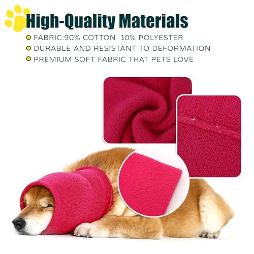 Image of Dog Calming Hoodie Quiet Head Cover Sleeves Double Layer Thickened Dog Ear Muffs Noise Protection,Dog Hematoma Ear Wrap, Dog Headband for Anxiety Relief for Bath, Thunderstorms