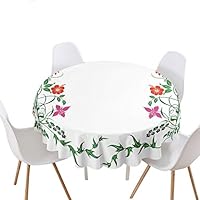 Highdi Nappe Ronde Anti Tache Impermeable, Impression Fleurs Nappe De