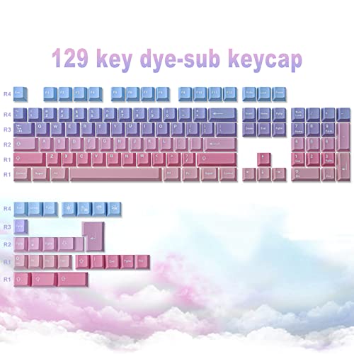 Tsungup PBT 129 Key ANSI&ISO Layout Cherry Profile Dye-Sublimated Keycaps for Gateron Kailh, Cherry MX Switches Mechanical Keyboards - Image 2