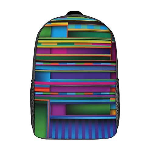 Sac à dos imprimé 3D 17 pouces pour école et voyage décontracté