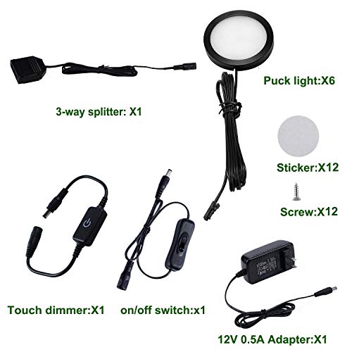 AIBOO LED Under Cabinet Lighting Kit, 6 Lights, White - Image 3