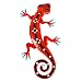 Liffy Metal Gecko Outdoor Wall Decor Lizard Garden Art Red Hanging Decorations for Patio or Fence, 12.6 Inches Long