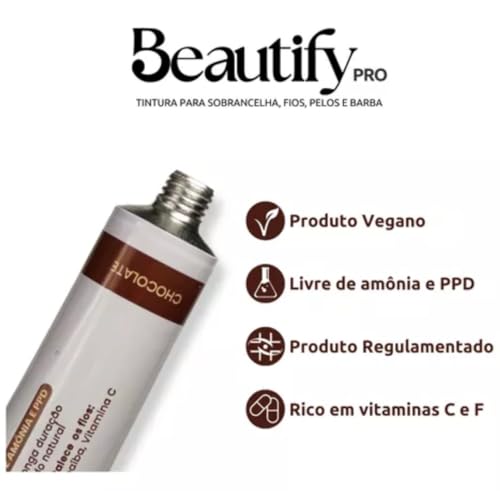 Tintura Beautify Pro Para Cílios e Sobrancelha Brow Lamination (Castanho, 20ml)