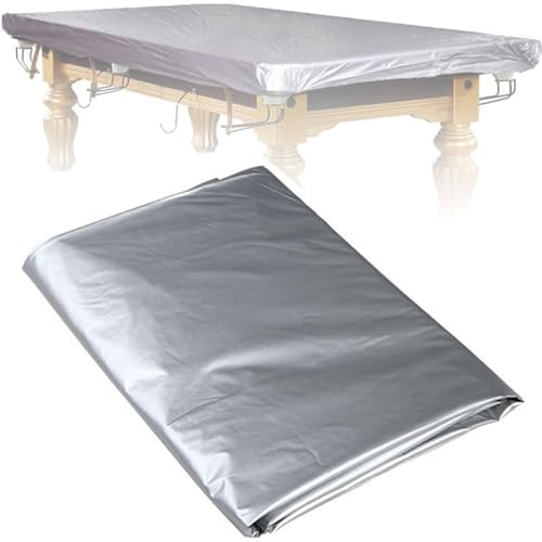 GODARM Copertura per Tavolo da Biliardo, 7/8/9/10/12 Piede, Impermeabile e Antipolvere, 210D PVC, Tavolo da Biliardo, Biliardo, Argento