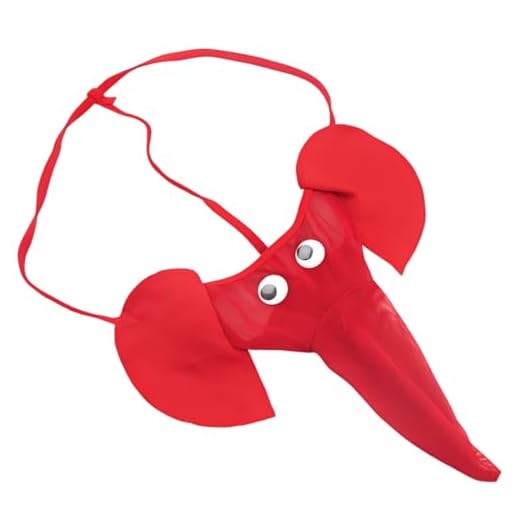 LONZIKP Herren-Unterwäsche mit Elefantenmotiv, Slip mit Beutel, sexy Hüfttanga, sexy U-förmiges Design, Geschenk für Männer (Rot)