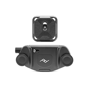 Peak Design Capture Camera Clip V3, Black with Plate, Holds DSLR, Compact and Point and Shoot Bodies, Secure, Stable and Accessible, Attaches to Straps and Belts, Quick Release, 200 lb Capacity