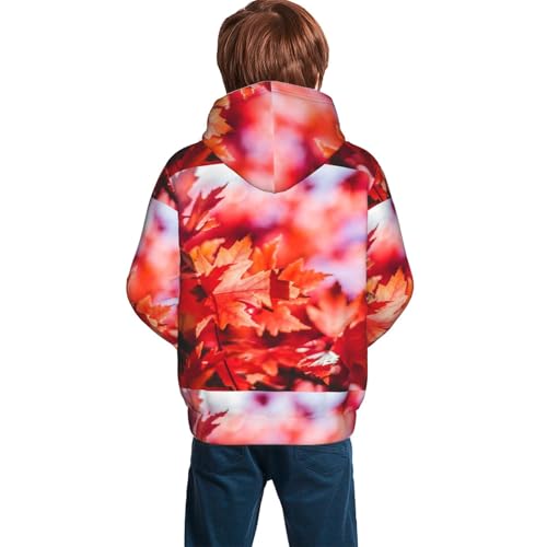 Autumn Pumpkins Fall Leaves Kid Hoodies Boys Sweatshirts Girls Pullover with Pocket4